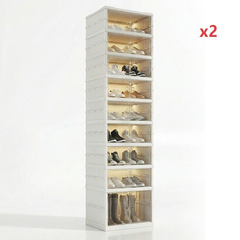 Foldable Installation-Free Shoe Cabinet with Clear Doors