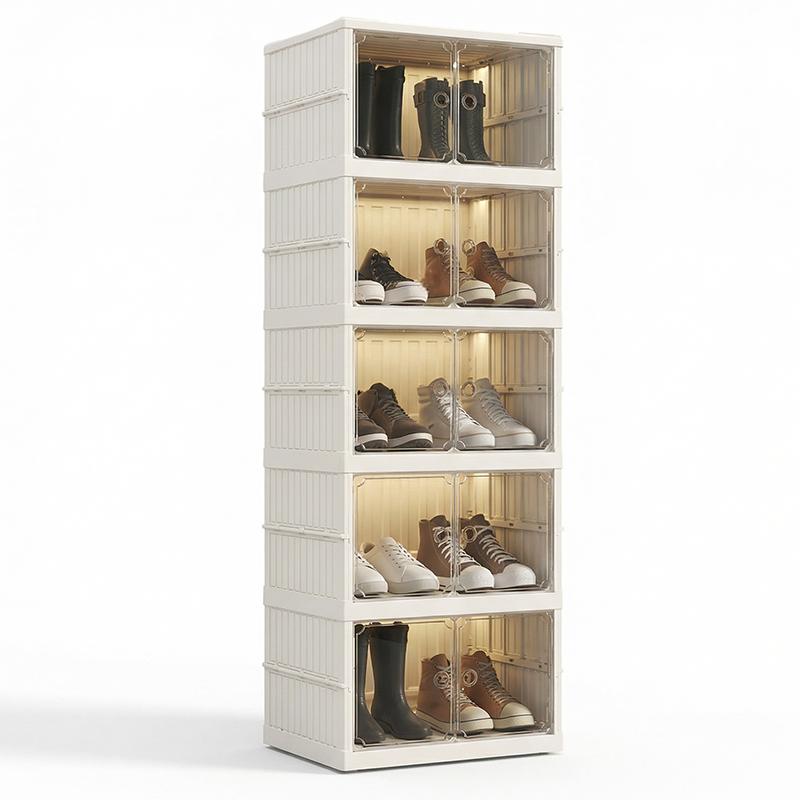 Foldable Installation-Free Shoe Cabinet with Clear Doors