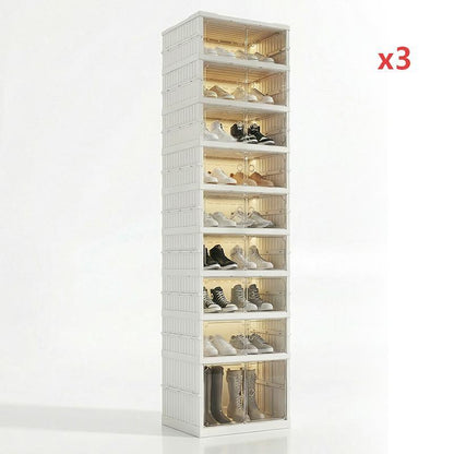Foldable Installation-Free Shoe Cabinet with Clear Doors