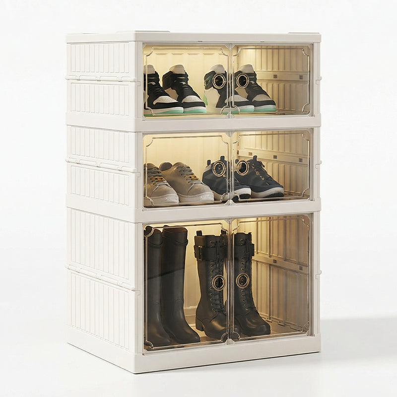 Foldable Installation-Free Shoe Cabinet with Clear Doors
