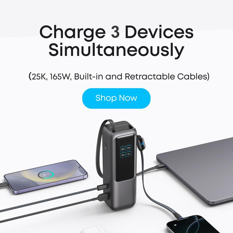 Portable Charger with Built-in Cable