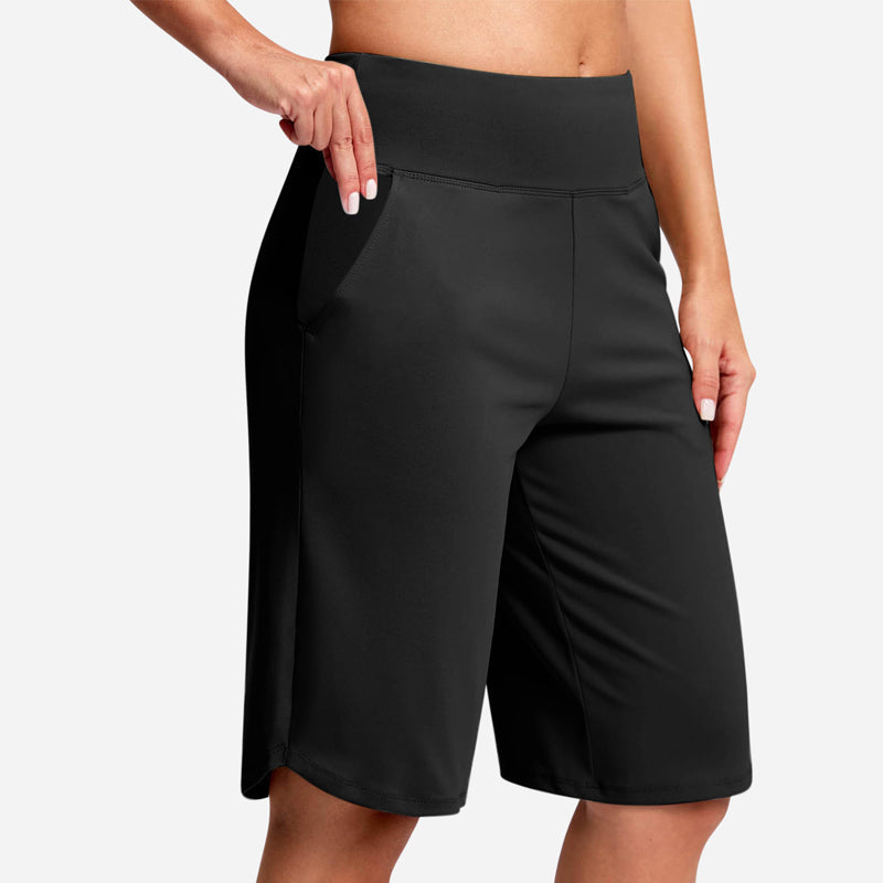 High-Waist Bermuda Shorts – Tummy Control & 4-Way Stretch