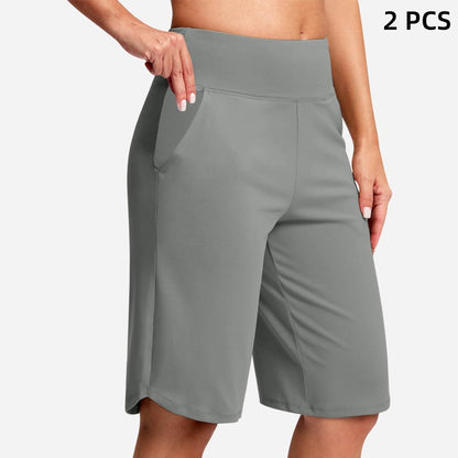 High-Waist Bermuda Shorts – Tummy Control & 4-Way Stretch
