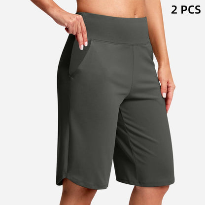 High-Waist Bermuda Shorts – Tummy Control & 4-Way Stretch