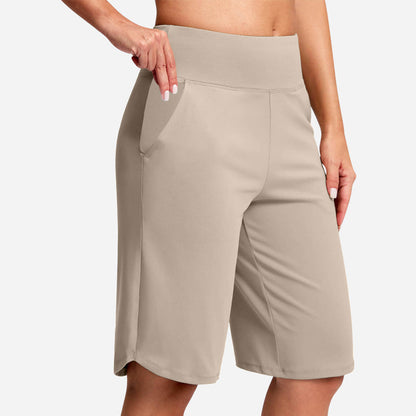 High-Waist Bermuda Shorts – Tummy Control & 4-Way Stretch
