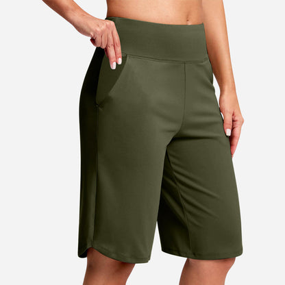 High-Waist Bermuda Shorts – Tummy Control & 4-Way Stretch