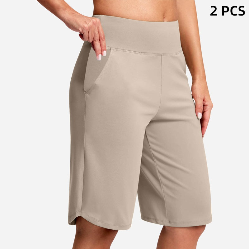 High-Waist Bermuda Shorts – Tummy Control & 4-Way Stretch