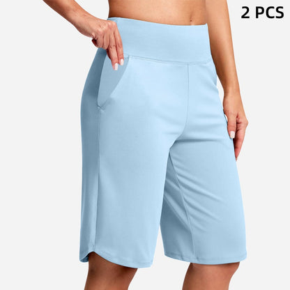 High-Waist Bermuda Shorts – Tummy Control & 4-Way Stretch