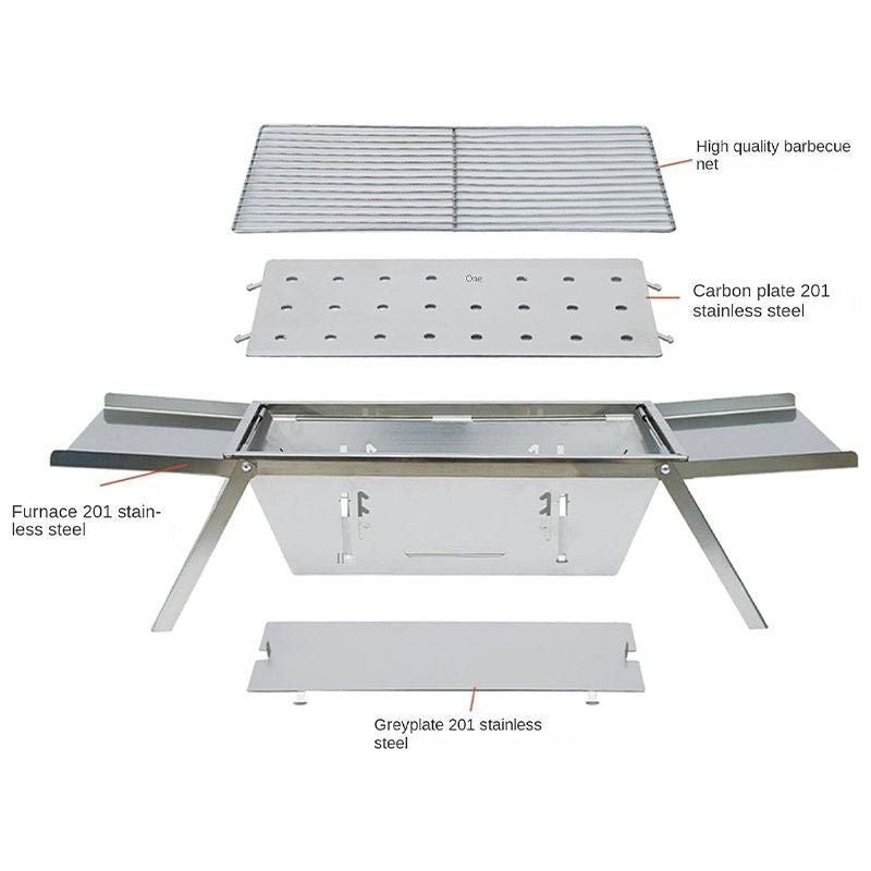 Stainless Steel Folding Outdoor Barbecue