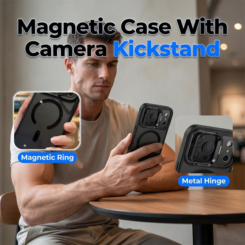 Clear Magnetic Case with Camera Guard Kickstand