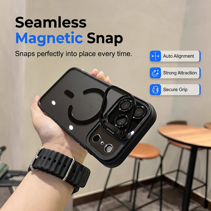Clear Magnetic Case with Camera Guard Kickstand