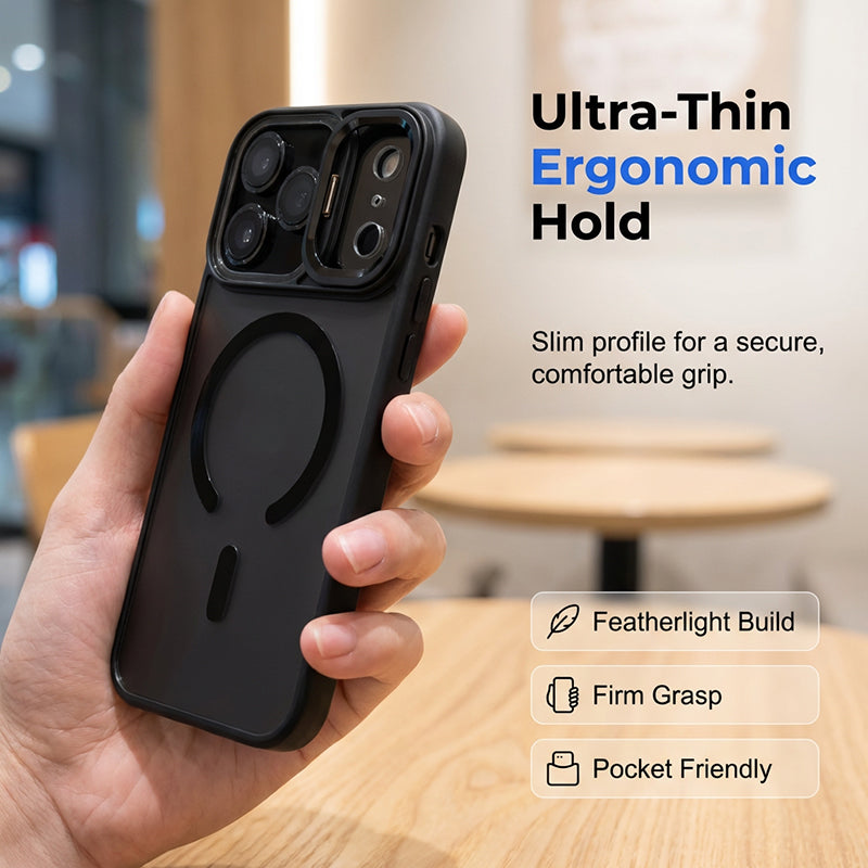 Clear Magnetic Case with Camera Guard Kickstand