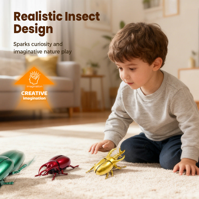 Realistic Wind-Up Crawling Beetle Toy