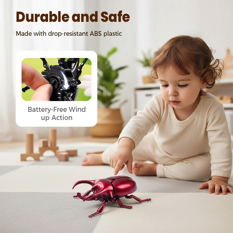 Realistic Wind-Up Crawling Beetle Toy