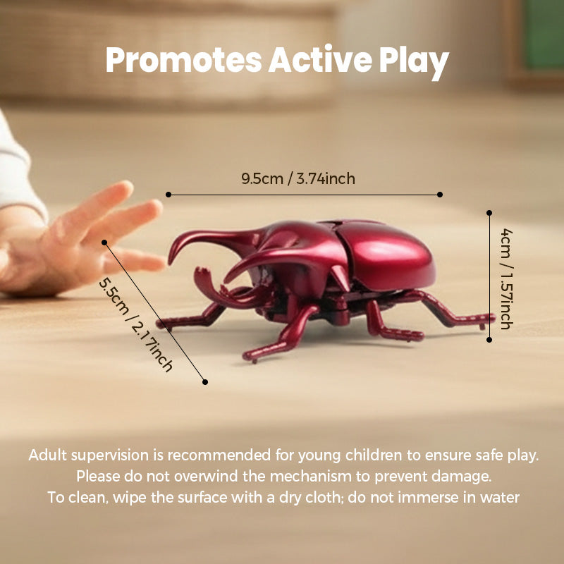 Realistic Wind-Up Crawling Beetle Toy