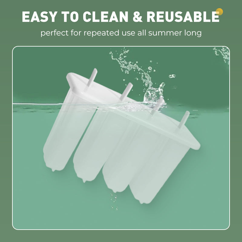4-Cavity Popsicle Mold with Lid and Sticks