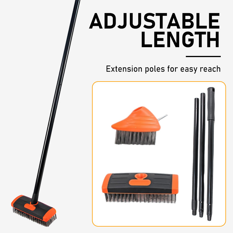 🧹 LIMITED-TIME 50% OFF! 🌿 3-in-1 Weeding Wire Brush Set – Adjustable Pole, 3 Tools, Heavy-Duty 🧤