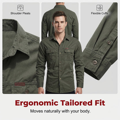 🆕2026 New Style✨Men's Long Sleeve Cotton Workwear Shirt👔