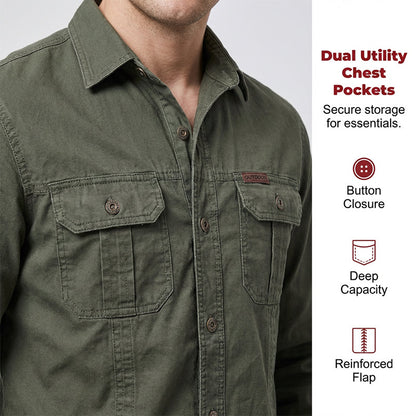 🆕2026 New Style✨Men's Long Sleeve Cotton Workwear Shirt👔