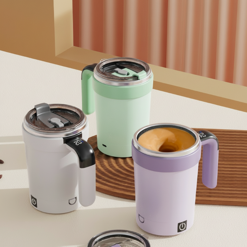 Smart Temperature Display Self-Stirring Mug