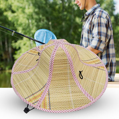 Folded Fishing Straw Hat-Handmade