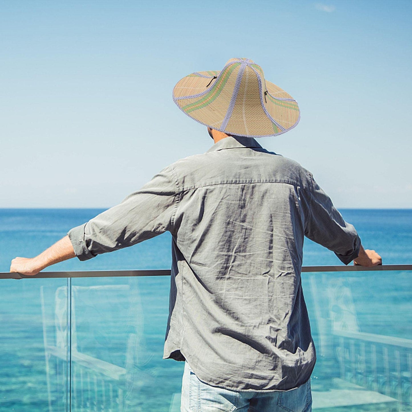 Folded Fishing Straw Hat-Handmade
