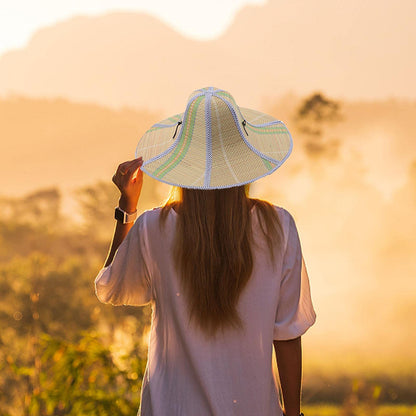 Folded Fishing Straw Hat-Handmade