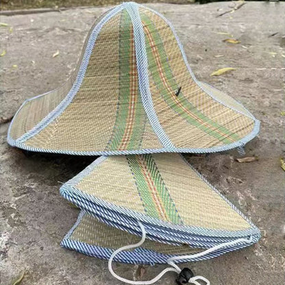 Folded Fishing Straw Hat-Handmade