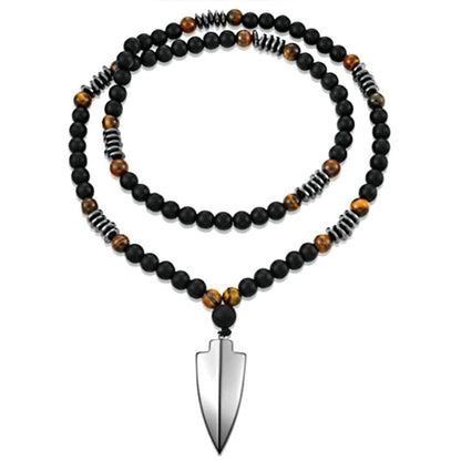 Modern Beaded Cross Pendant Necklace for Men
