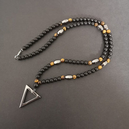 Modern Beaded Cross Pendant Necklace for Men