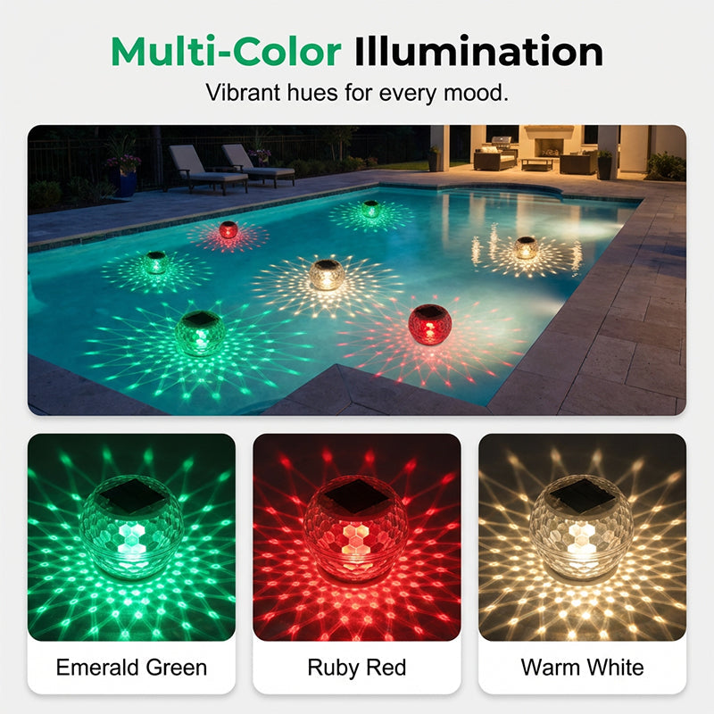 Solar-Powered Floating Pool Lights