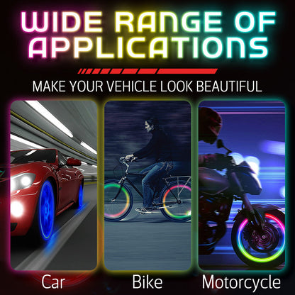 ⏳Time-Limited Special⏰Waterproof LED Wheel Lights – Multi-color & easy snap-on – USB rechargeable, perfect for bikes, scooters or wheelchairs – enhances night safety and style 🌙