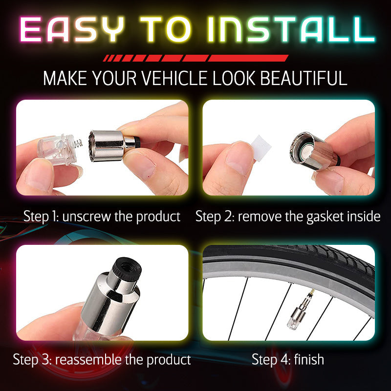 ⏳Time-Limited Special⏰Waterproof LED Wheel Lights – Multi-color & easy snap-on – USB rechargeable, perfect for bikes, scooters or wheelchairs – enhances night safety and style 🌙