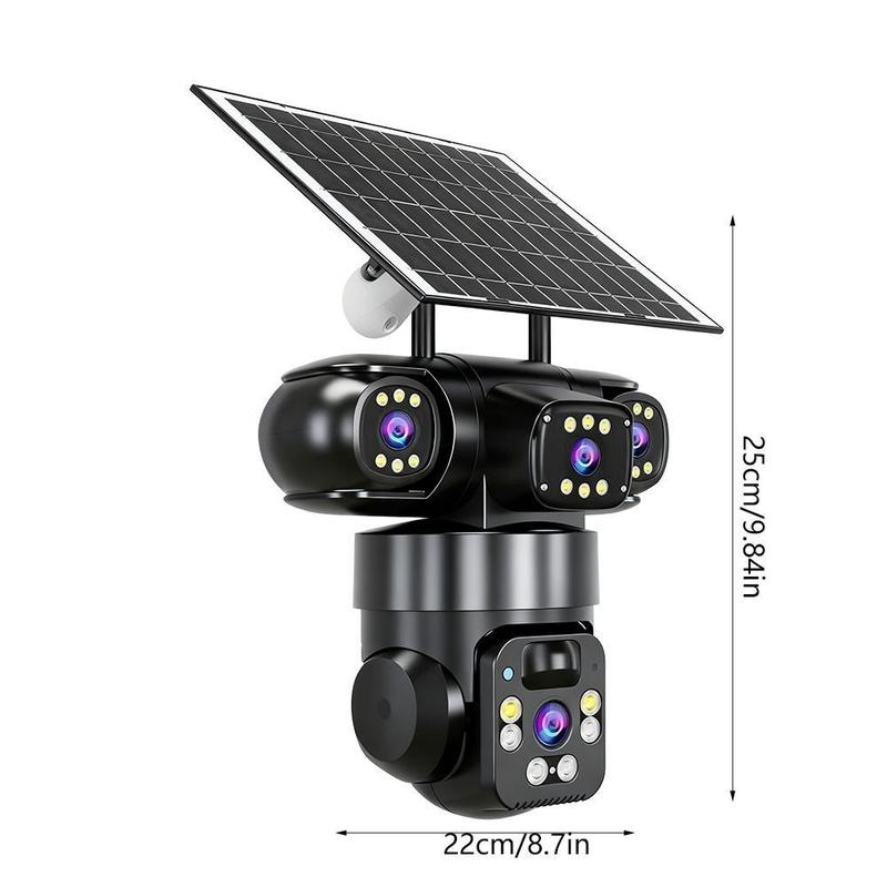 🎉 2026 Sale — Over 32600 Sold! ⏳ Solar Powered 3-Lens WiFi Security Camera｜360° PTZ, 8MP Full Color Night Vision 🛡️✨