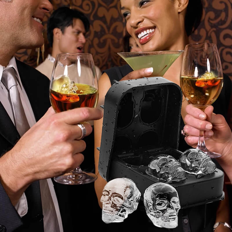 🧊💀 DIY Silicone Skull Ice Cube Tray – Giant slow-melt skull for whiskey & cocktails – food-grade & multi-use mold