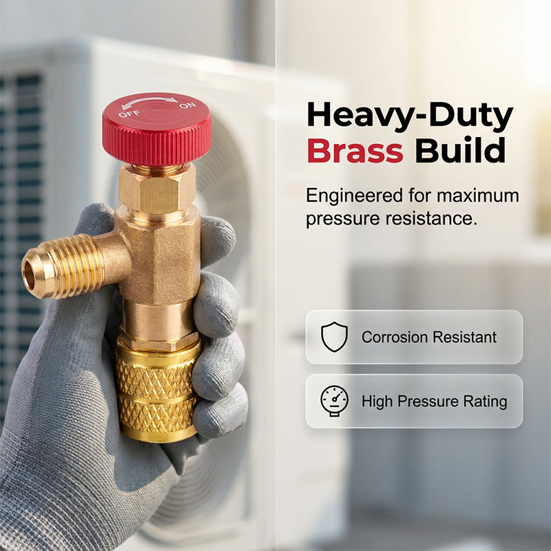 HVAC Refrigerant Charging Safety Valves