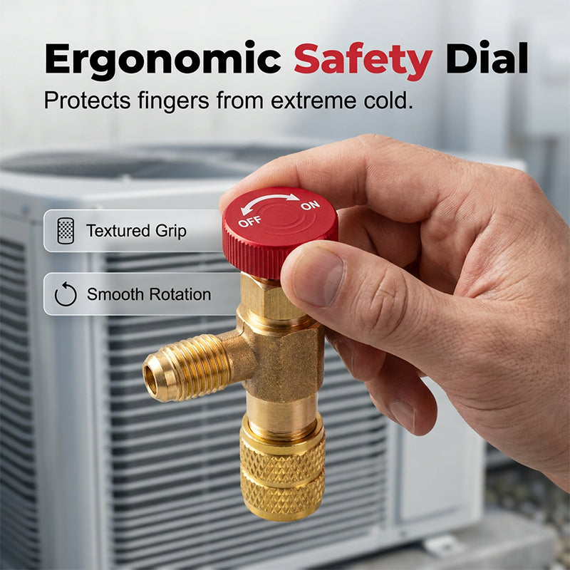 HVAC Refrigerant Charging Safety Valves