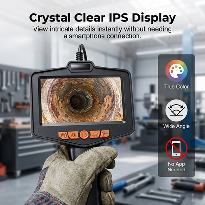 Waterproof Industrial Endoscope Camera with 4.3" IPS Screen