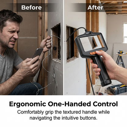 Waterproof Industrial Endoscope Camera with 4.3" IPS Screen