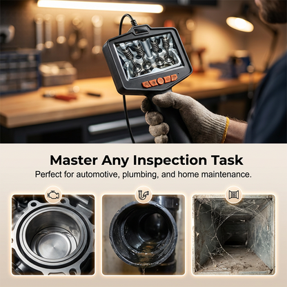 Waterproof Industrial Endoscope Camera with 4.3" IPS Screen