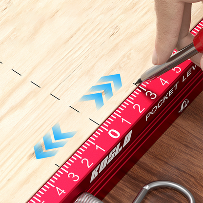 Heavy-Duty Pocket Level with Sliding Ruler