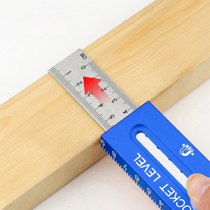 Heavy-Duty Pocket Level with Sliding Ruler