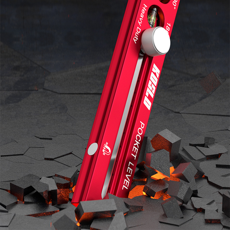 Heavy-Duty Pocket Level with Sliding Ruler