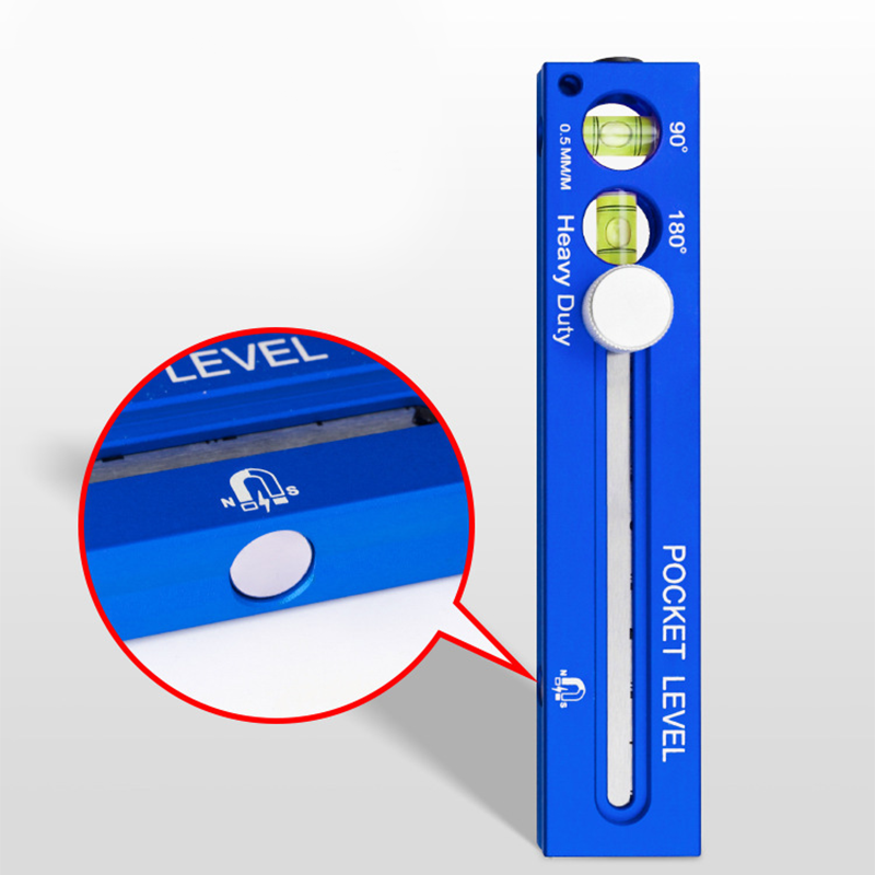 Heavy-Duty Pocket Level with Sliding Ruler