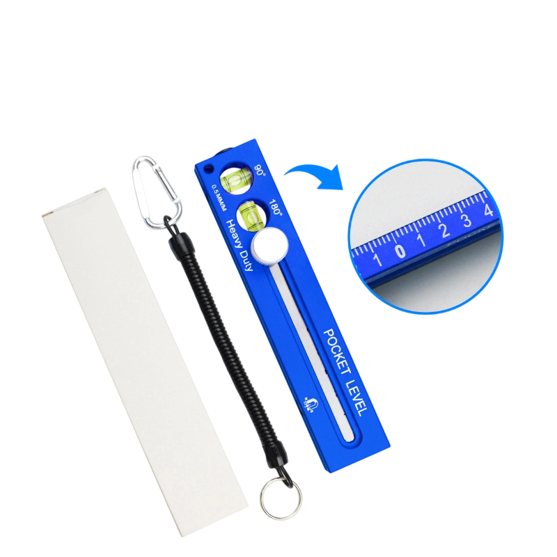 Heavy-Duty Pocket Level with Sliding Ruler
