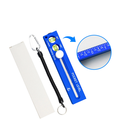 Heavy-Duty Pocket Level with Sliding Ruler