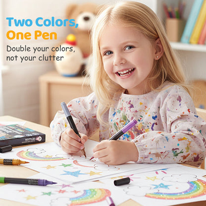 ✨ Dual-Tip Glitter Marker Set ✅ Brush & Fine Tip | 24 Vibrant Sparkle Colors 🎨 -50% TODAY ONLY 🔥
