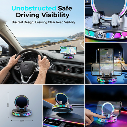 ⏳Time-Limited Special⏰RGB Car Phone Mount – Auto-Clamping & Wireless Charging – Safe One-Hand Driving 🚗
