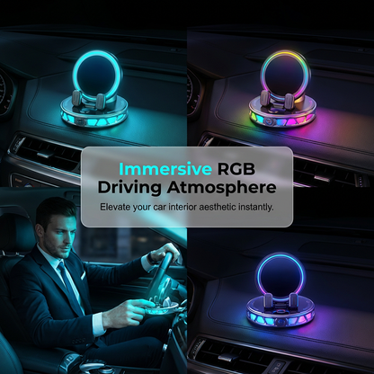 ⏳Time-Limited Special⏰RGB Car Phone Mount – Auto-Clamping & Wireless Charging – Safe One-Hand Driving 🚗