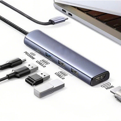 Portable 5-in-1 USB-C Hub with 4K HDMI Output